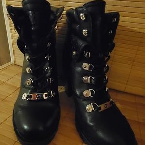 G by Guess Shoes | G by Guess Combat Boot Heels | Color: Black/Gold | Size: 7.5
